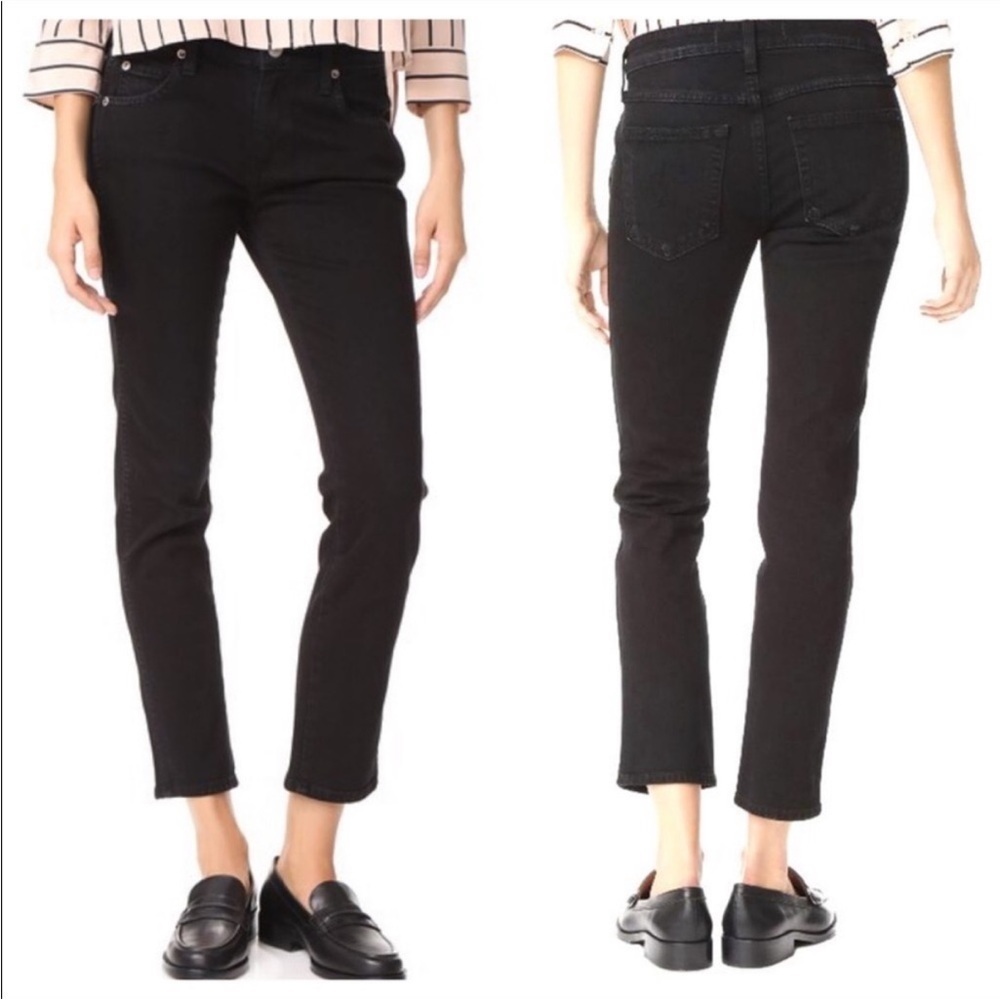 AMO Kate Slim Straight Leg Jeans Black Magic